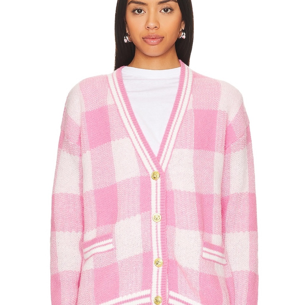 Pink Checkered Women's Sweater from Revolve
